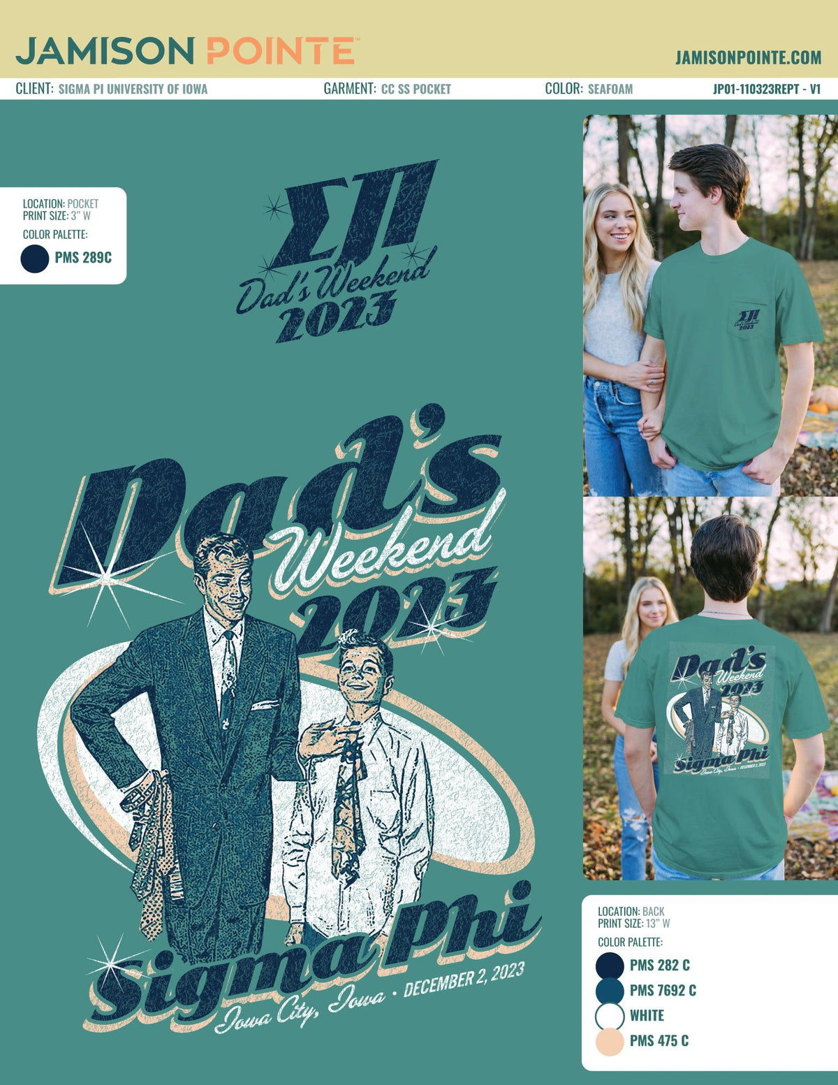 Sigma Pi University of Iowa Dads Weekend T-Shirt