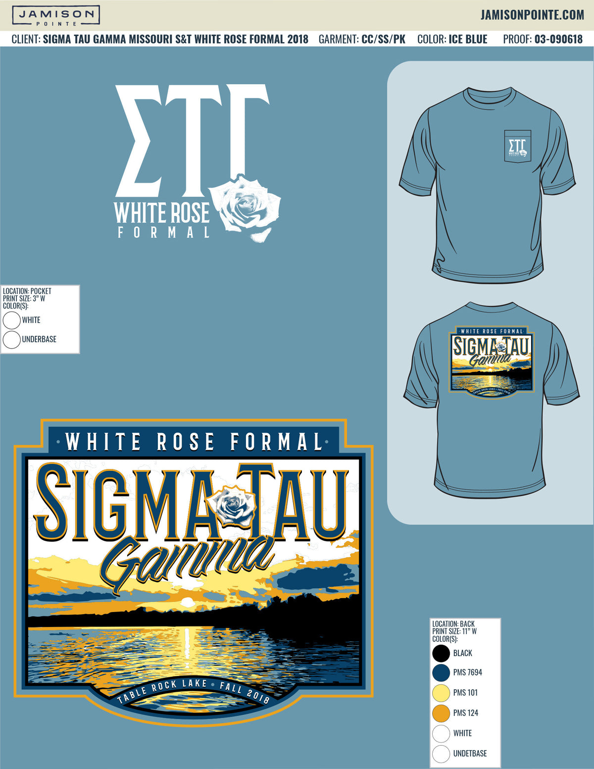 Sigma Tau Gamma Missouri S&amp;T White Rose Formal T-Shirt
