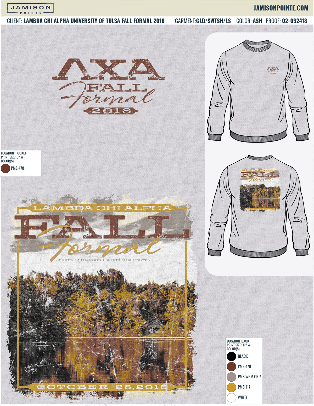 Lambda Chi Alpha University of Tulsa Fall Formal T-Shirt