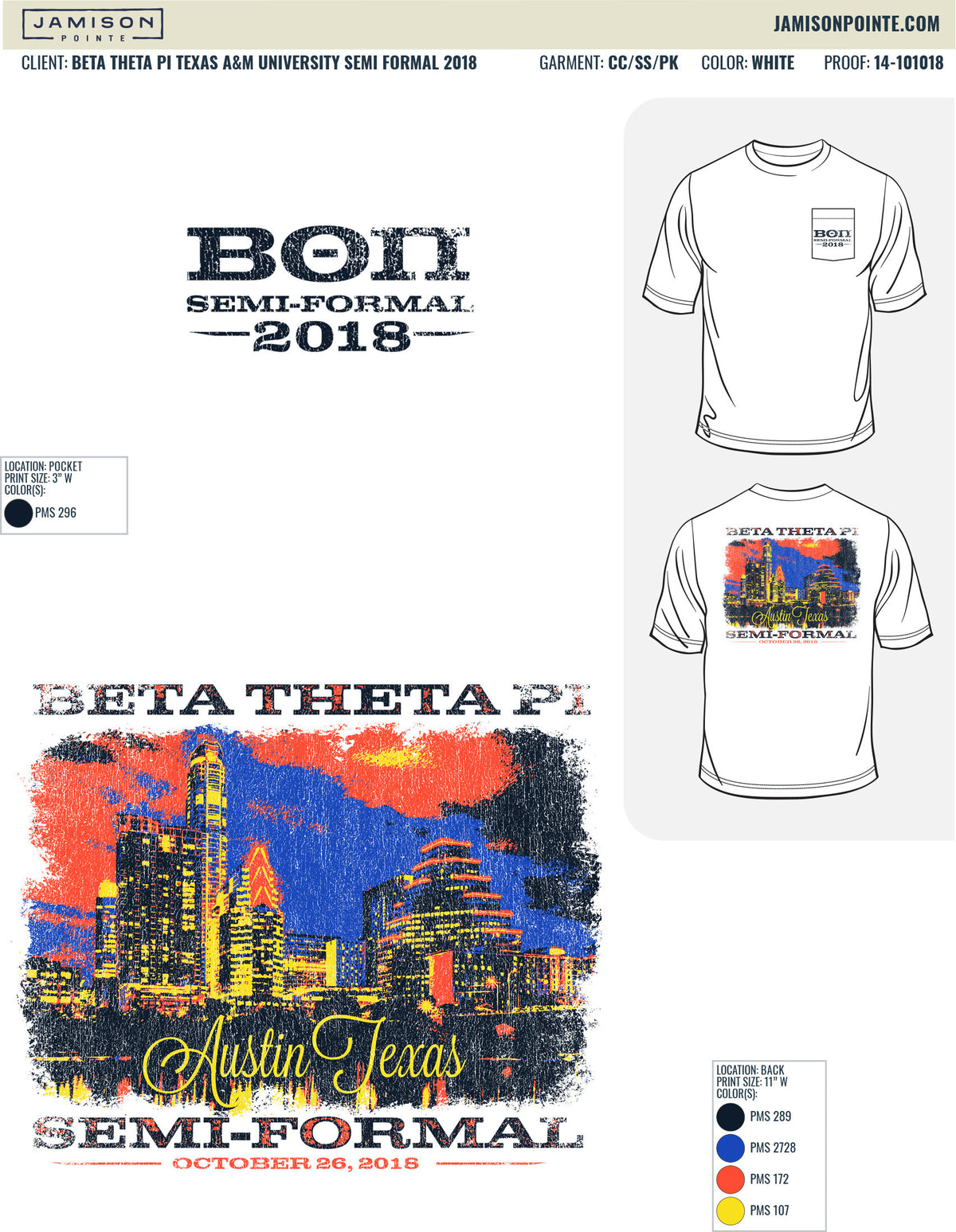 Beta Theta Pi Texas A&amp;M University Semi Formal T-Shirt