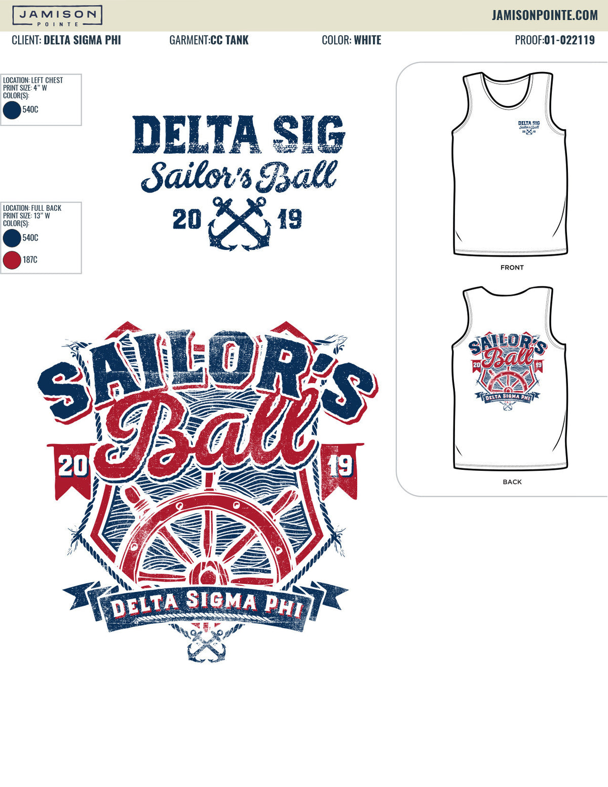 Delta Sigma Phi University of Maryland Sailors Ball T-Shirt