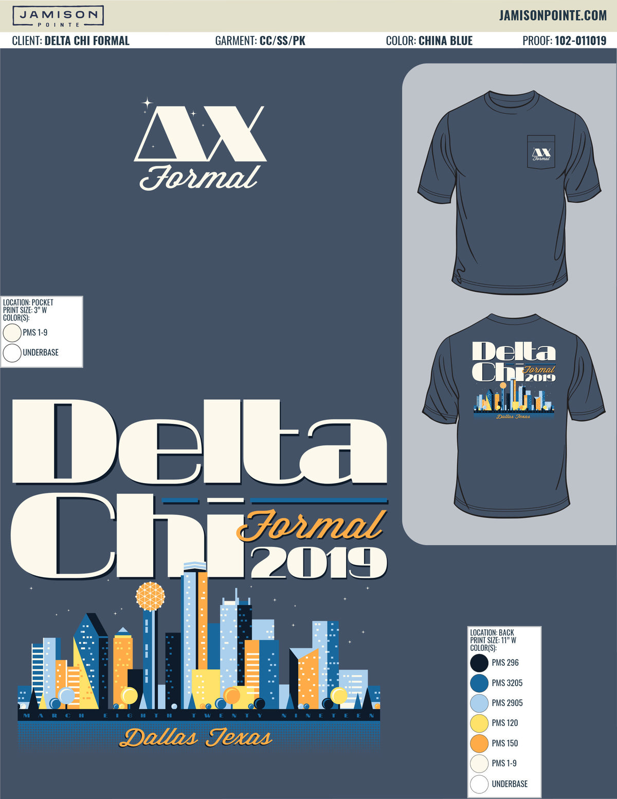 Delta Chi Dallas Formal T-Shirt