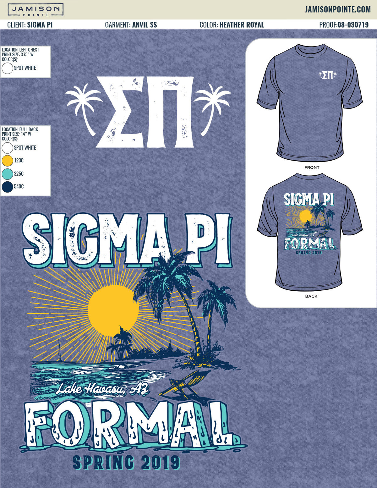 Sigma Pi Northern Arizona University Spring Formal T-Shirt