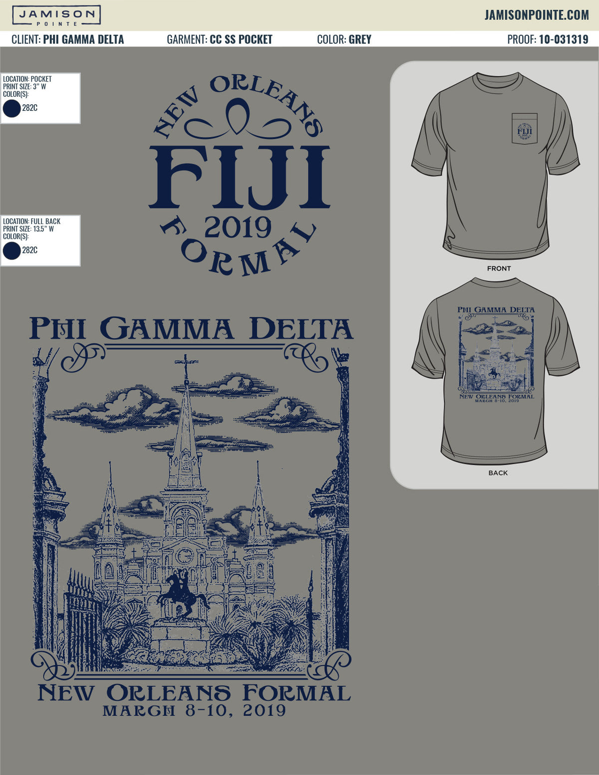 Phi Gamma Delta Louisiana State University Spring Formal T-Shirt