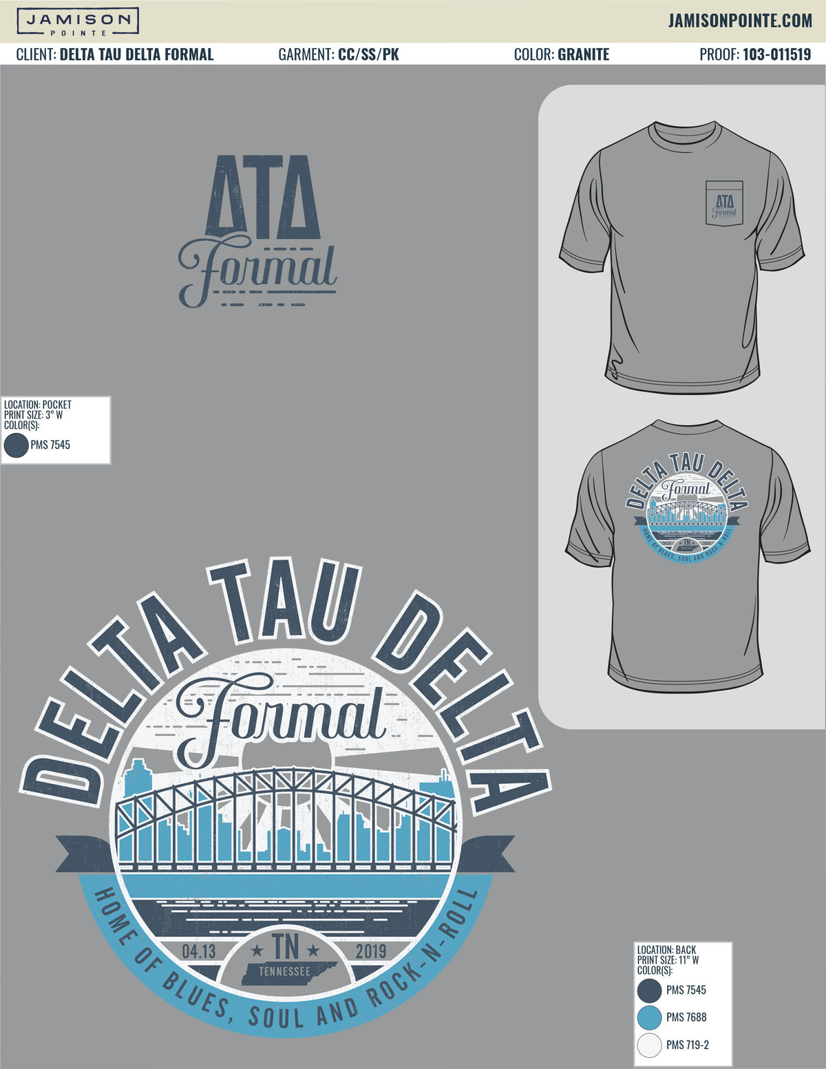 Delta Tau Delta Nashville Formal T-Shirt