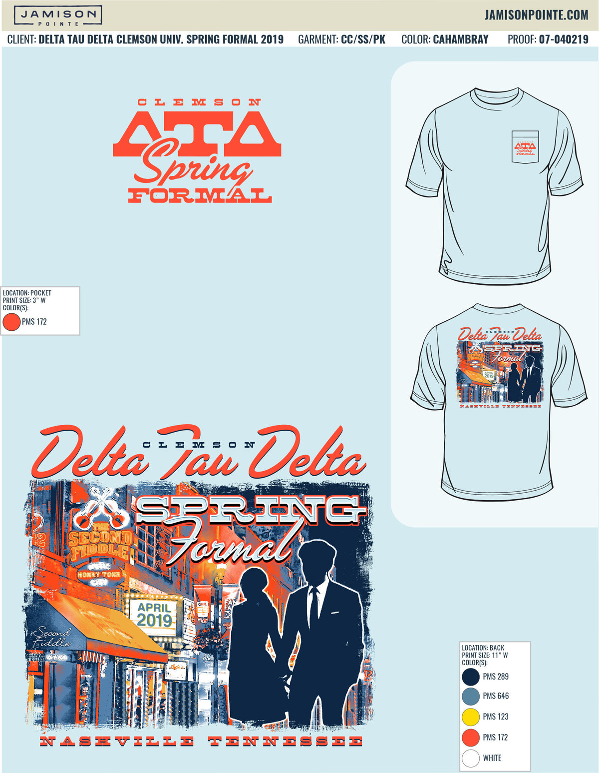 Delta Tau Delta Clemson University Spring Formal T-Shirt