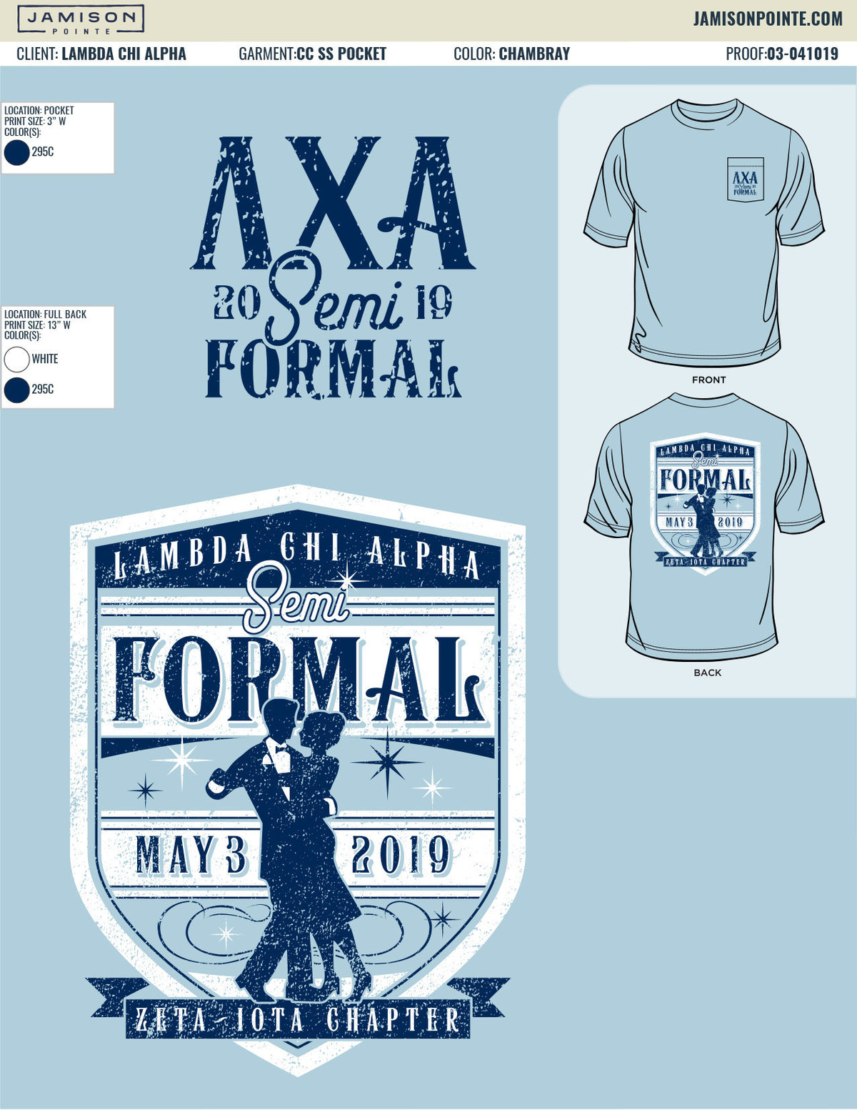 Lambda Chi Alpha University of Kansas Semi-Formal T-Shirt