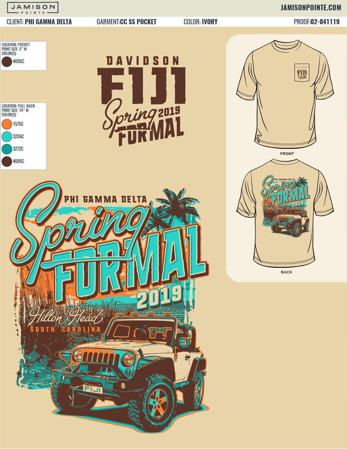 Phi Gamma Delta Davidson College Spring Formal T-Shirt