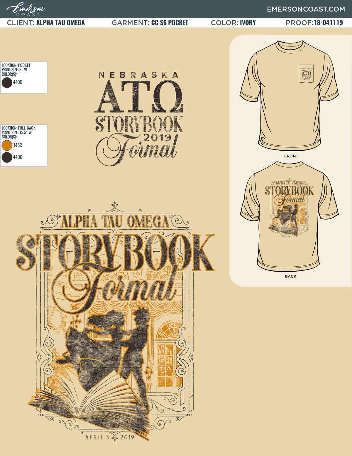 Alpha Tau Omega University of Nebraska Lincoln Spring Formal T-Shirt