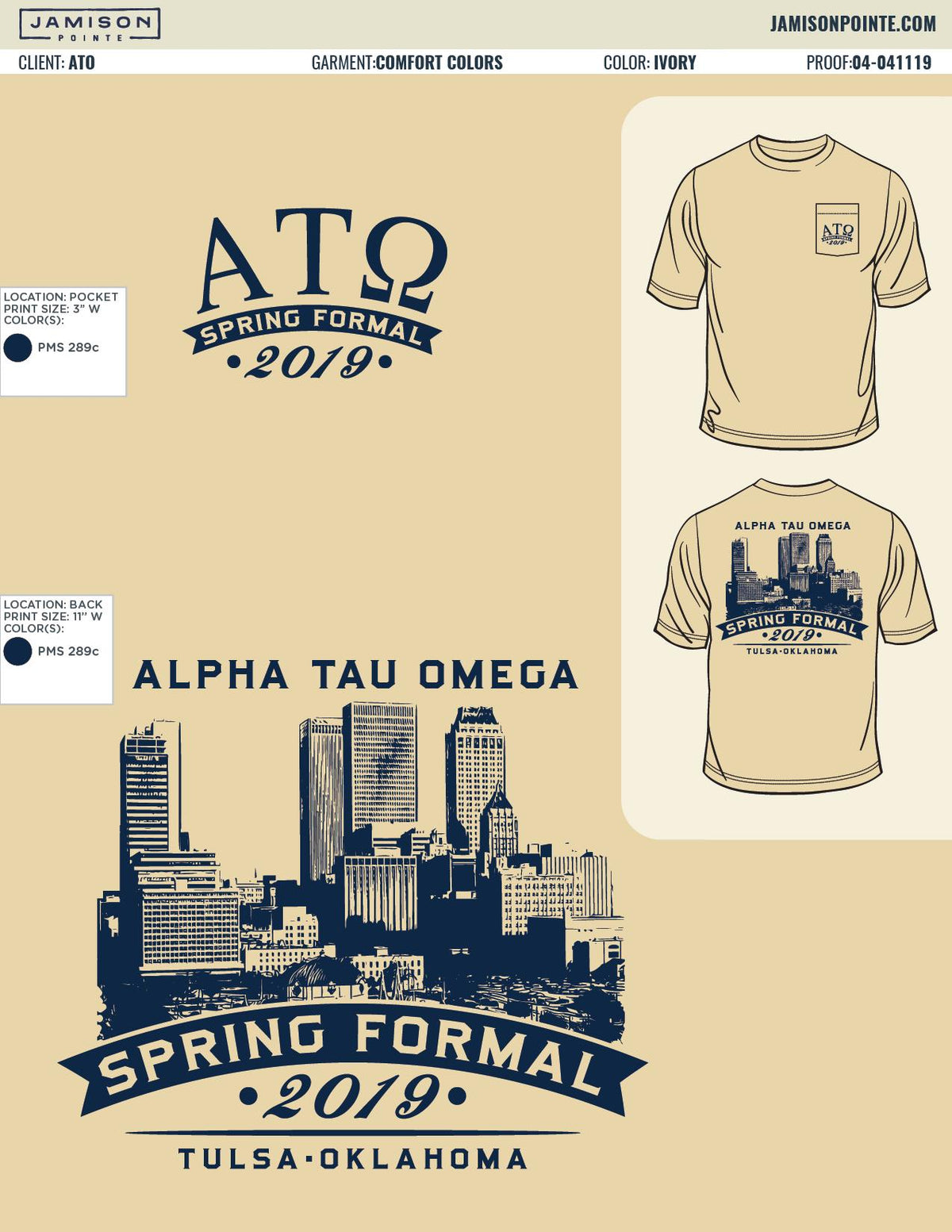 Alpha Tau Omega Arkansas Tech University Spring Formal T-Shirt