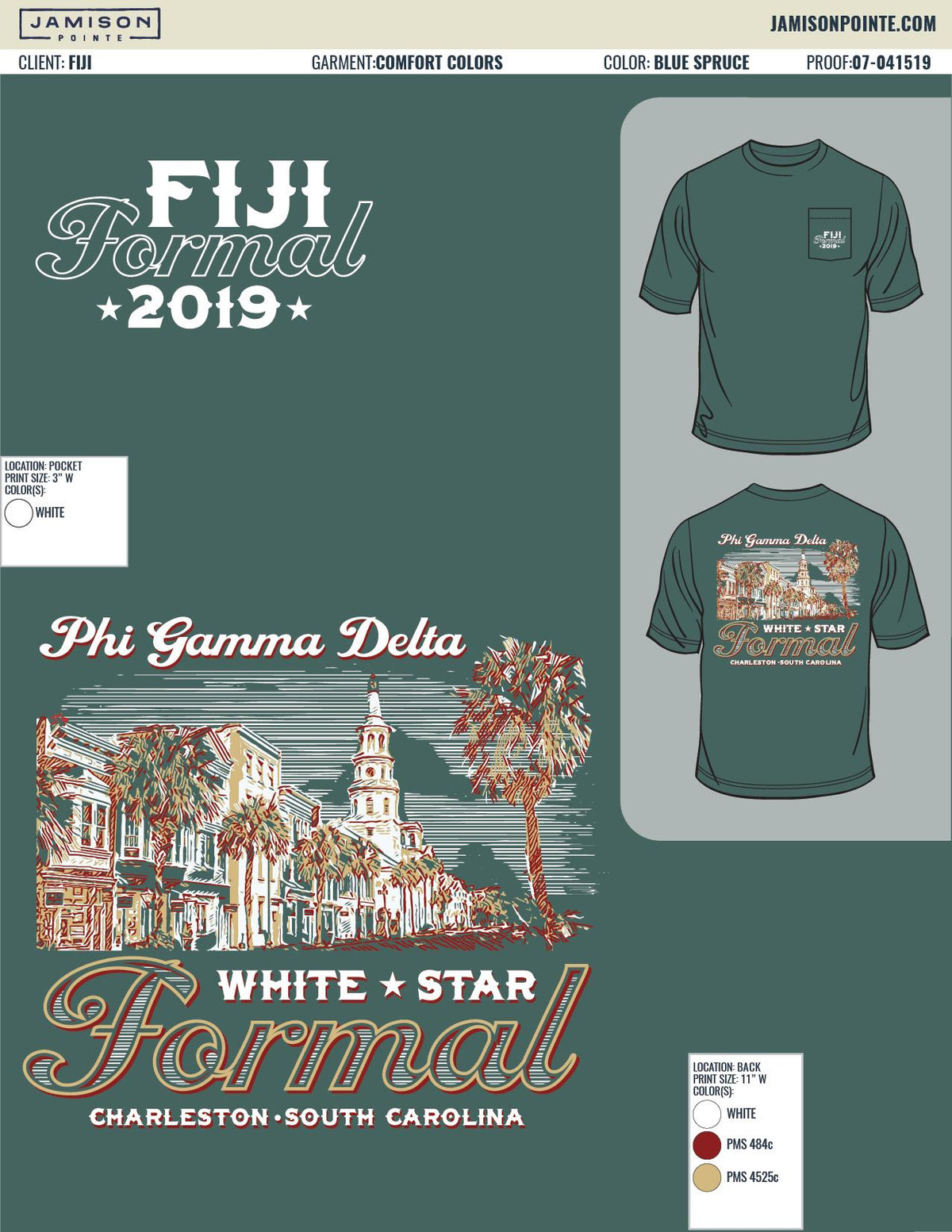 Phi Gamma Delta University of Tennessee Knoxville Spring Formal T-Shirt