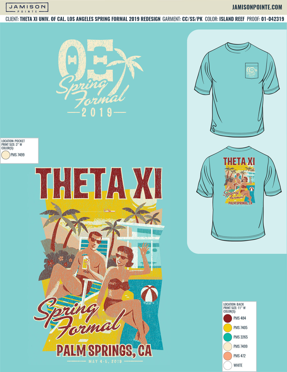 Theta Xi University of California Los Angeles Spring Formal T-Shirt