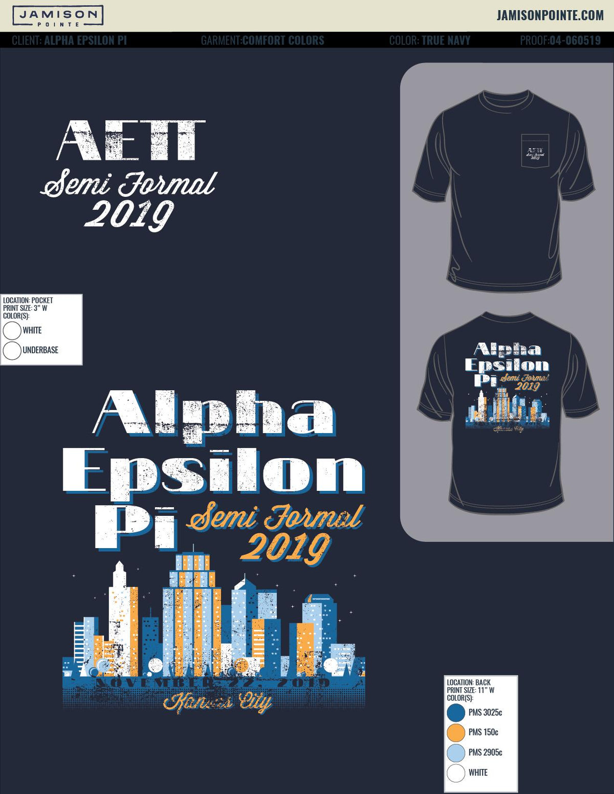 Alpha Epsilon PI University of Kansas Semi-Formal T-Shirt