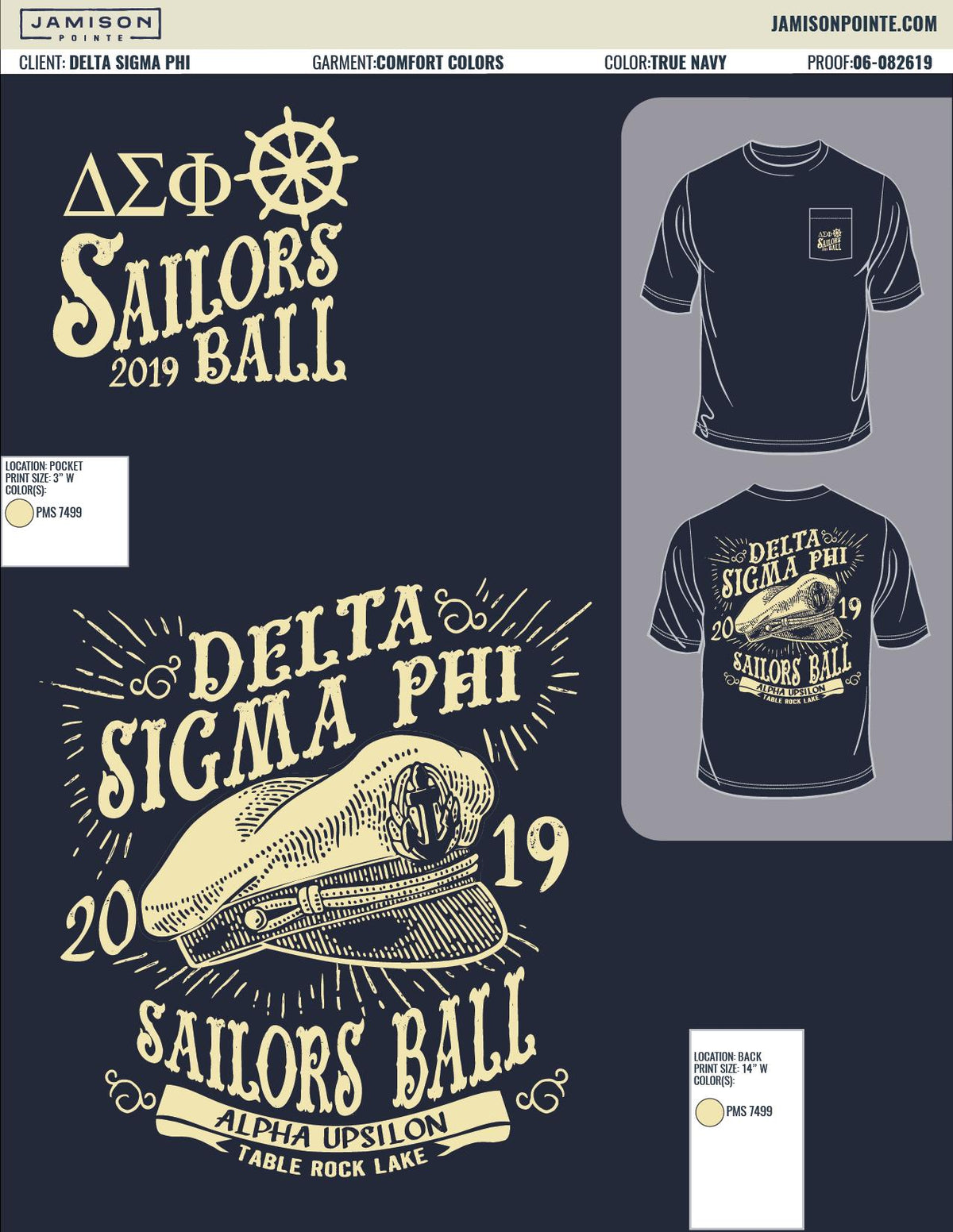 Delta Sigma Phi Kansas State University Sailors Ball T-Shirt