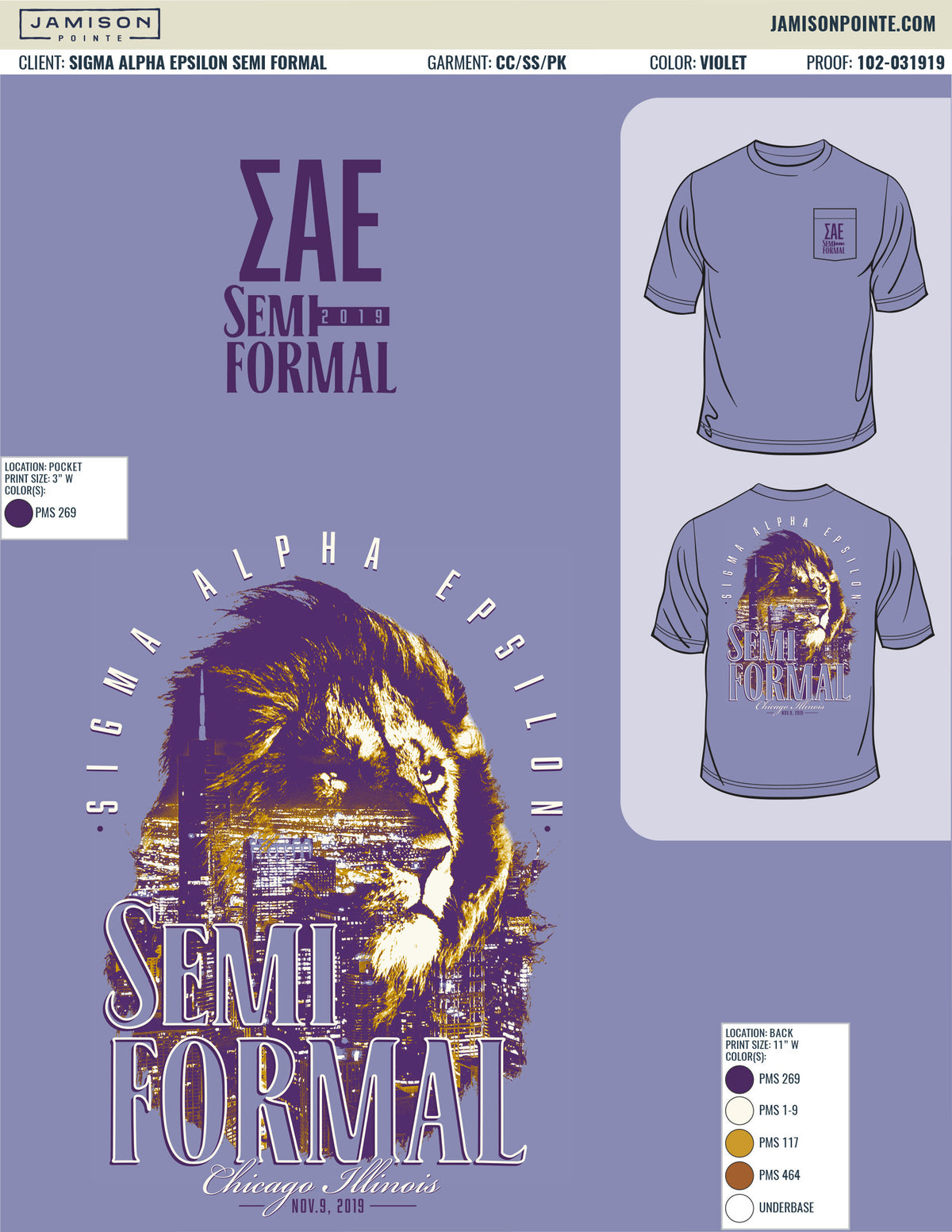 Sigma Alpha Epsilon Semi Formal T-Shirt