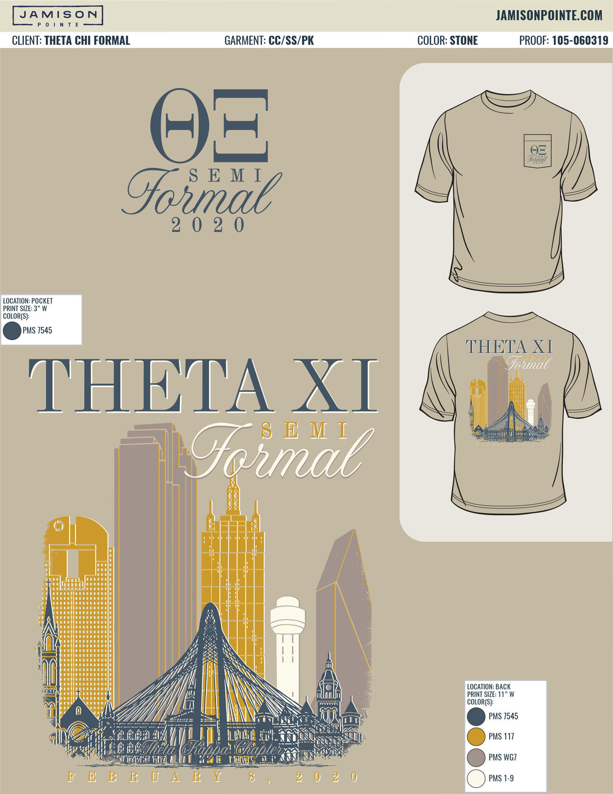 Theta Chi Skyline Formal T-Shirt