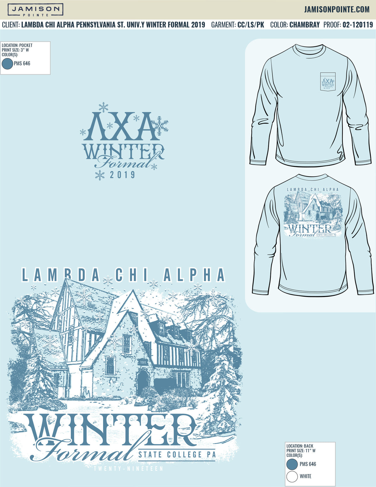 Lambda Chi Alpha Pennsylvania State University Winter Formal T-Shirt