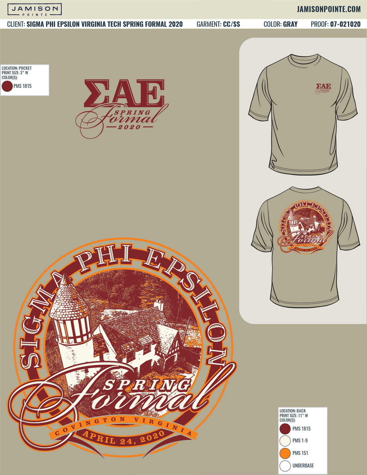 Sigma Phi Epsilon Virginia Tech Spring Formal T-Shirt