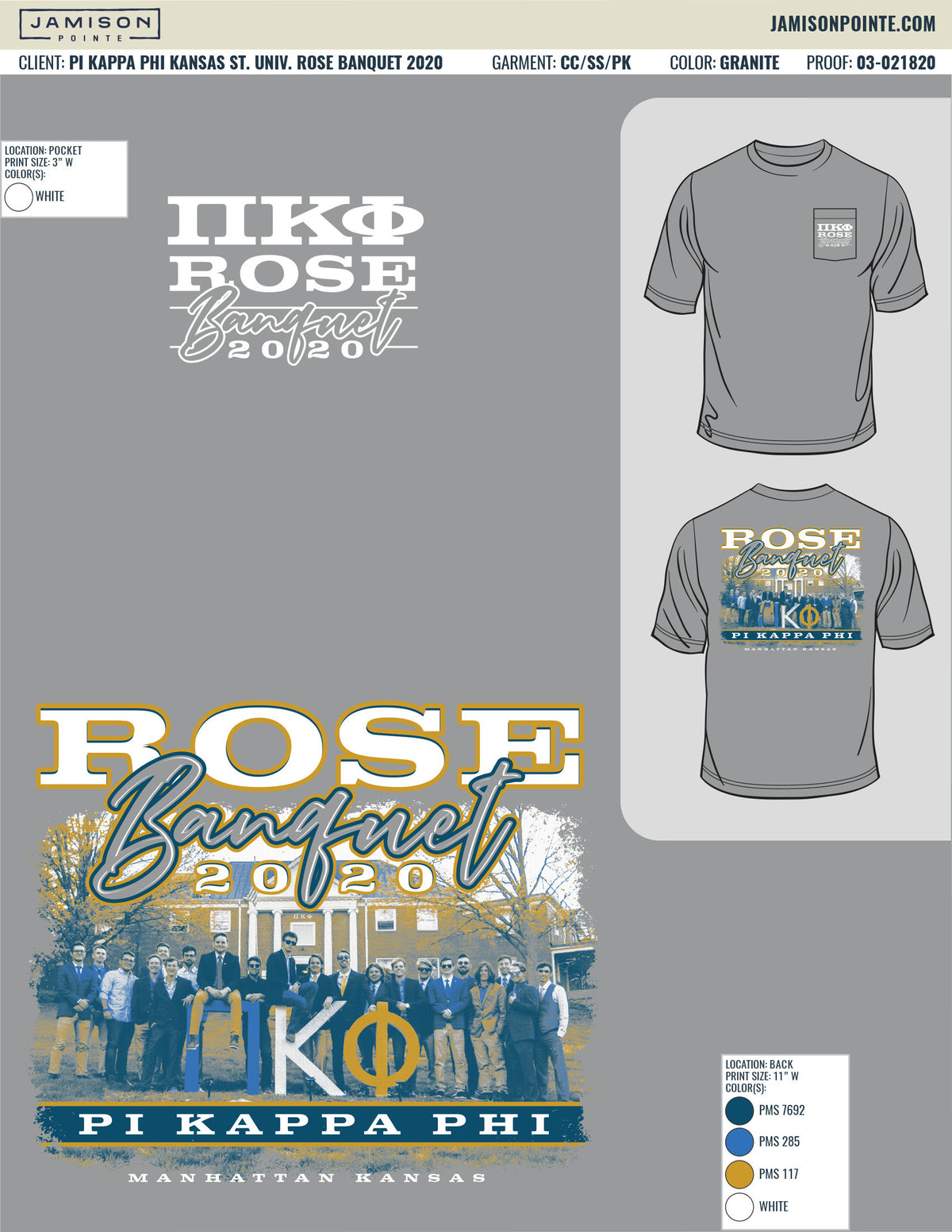 Pi Kappa Phi Kansas State University Rose Banquet T-Shirt