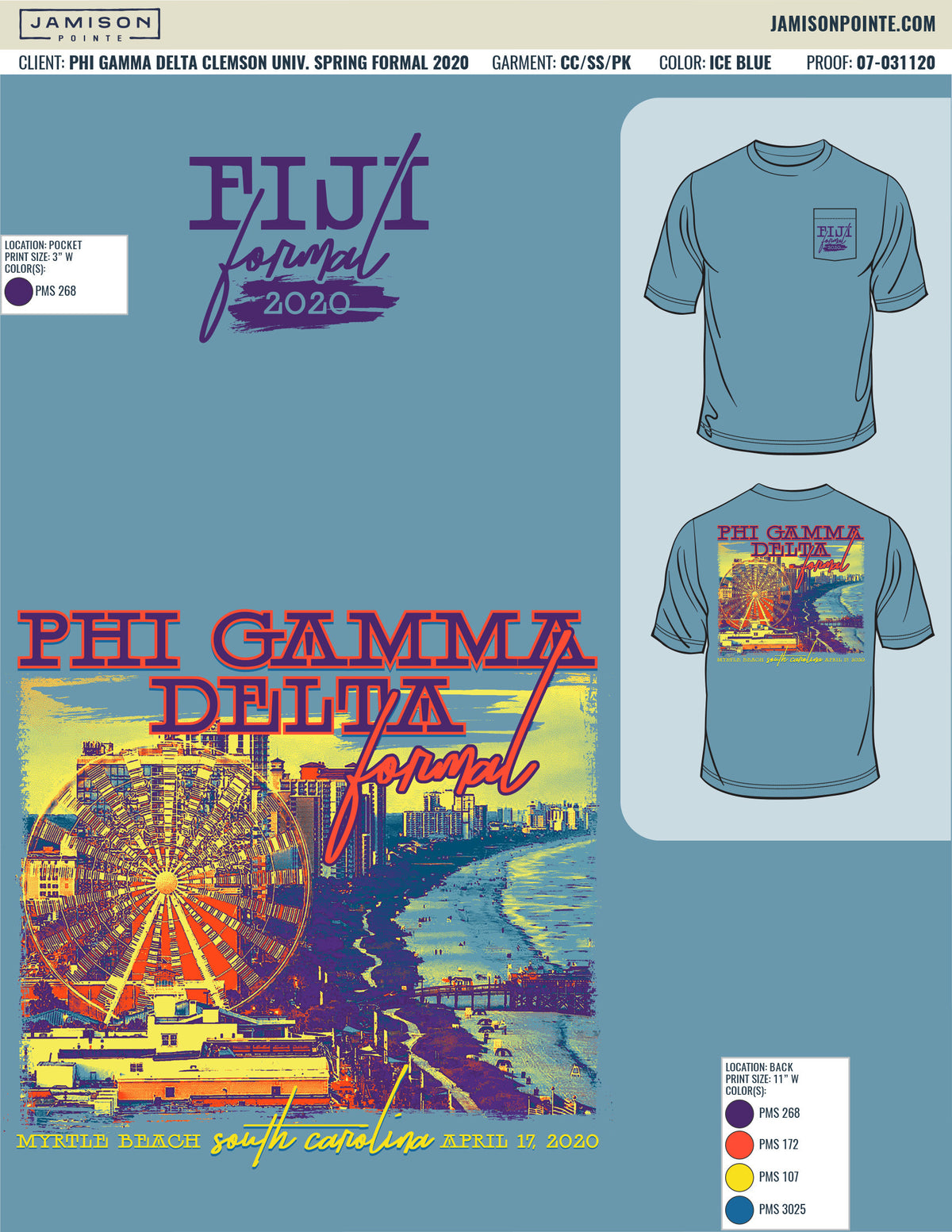 Phi Gamma Delta Clemson University Spring Formal T-Shirt
