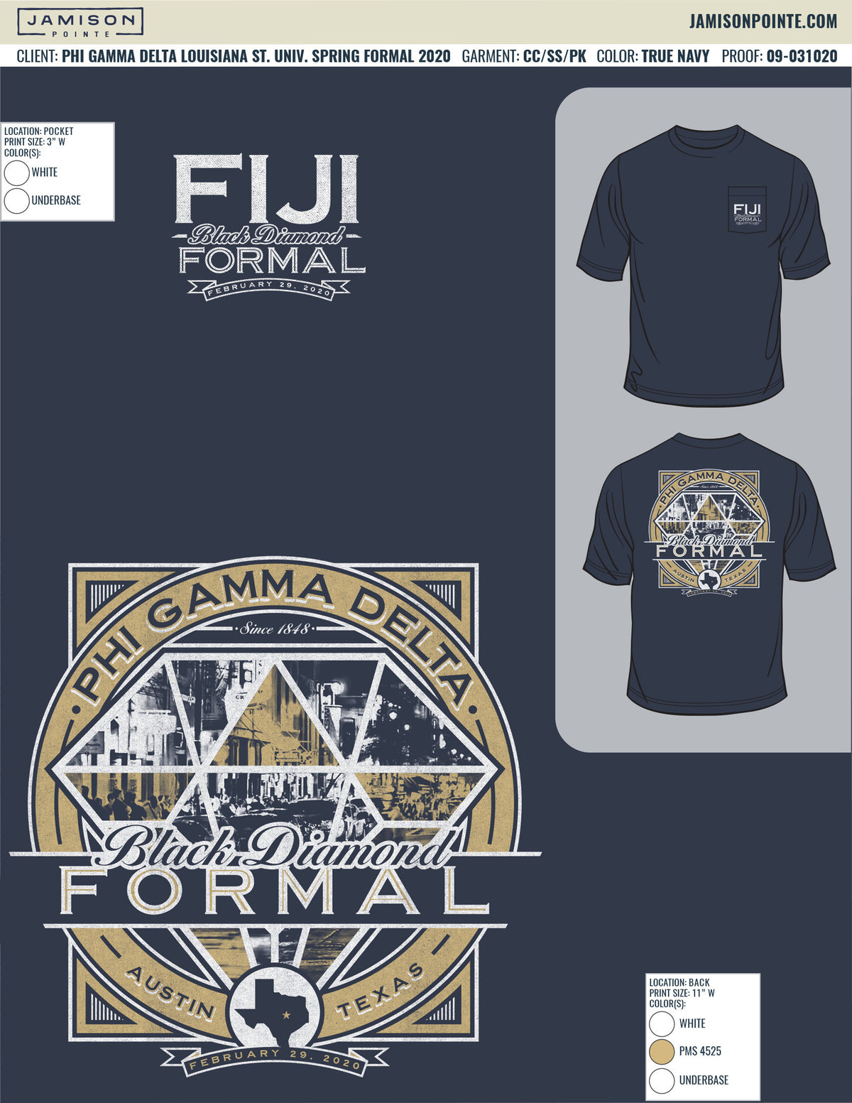 Phi Gamma Delta Louisiana State University Spring Formal T-Shirt