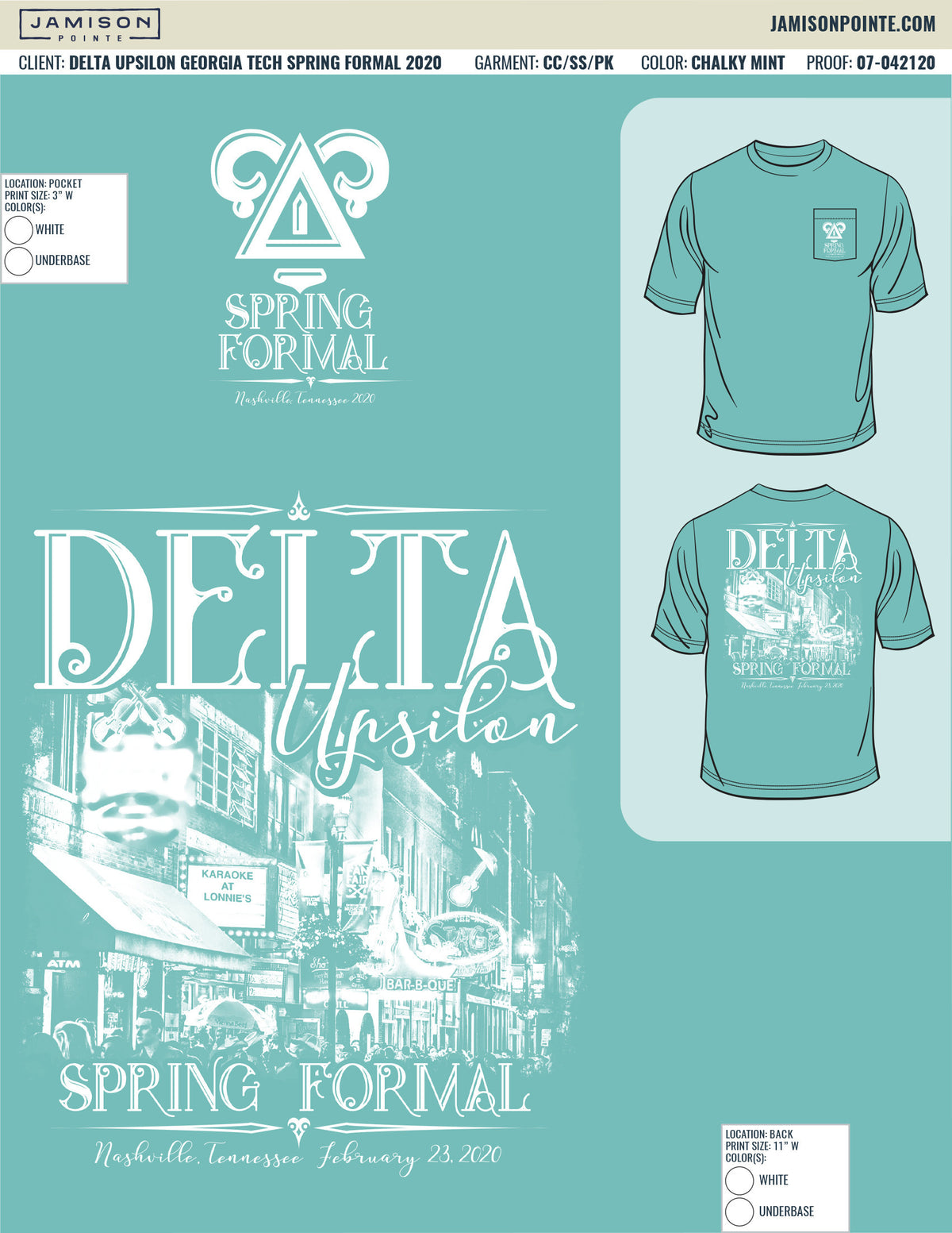 Delta Upsilon Georgia Tech Spring Formal T-Shirt