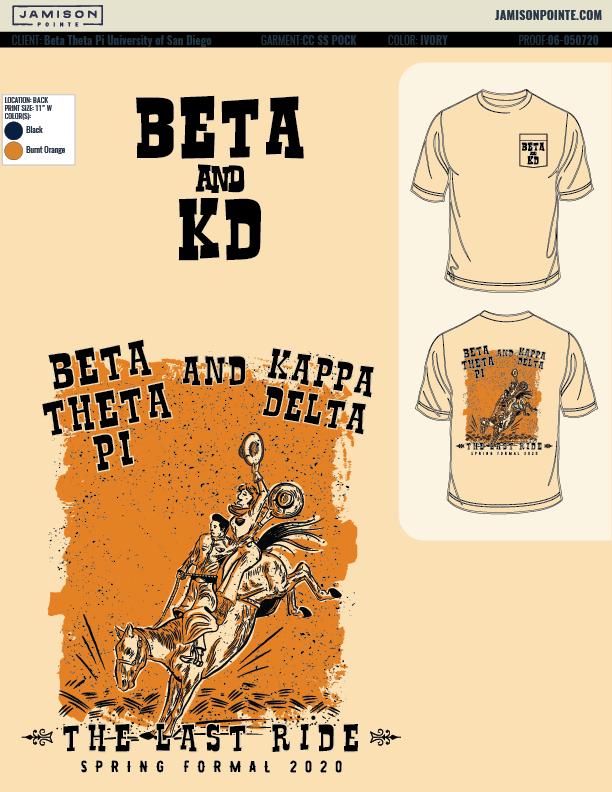 Beta Theta Pi University of San Diego Spring Formal T-Shirt