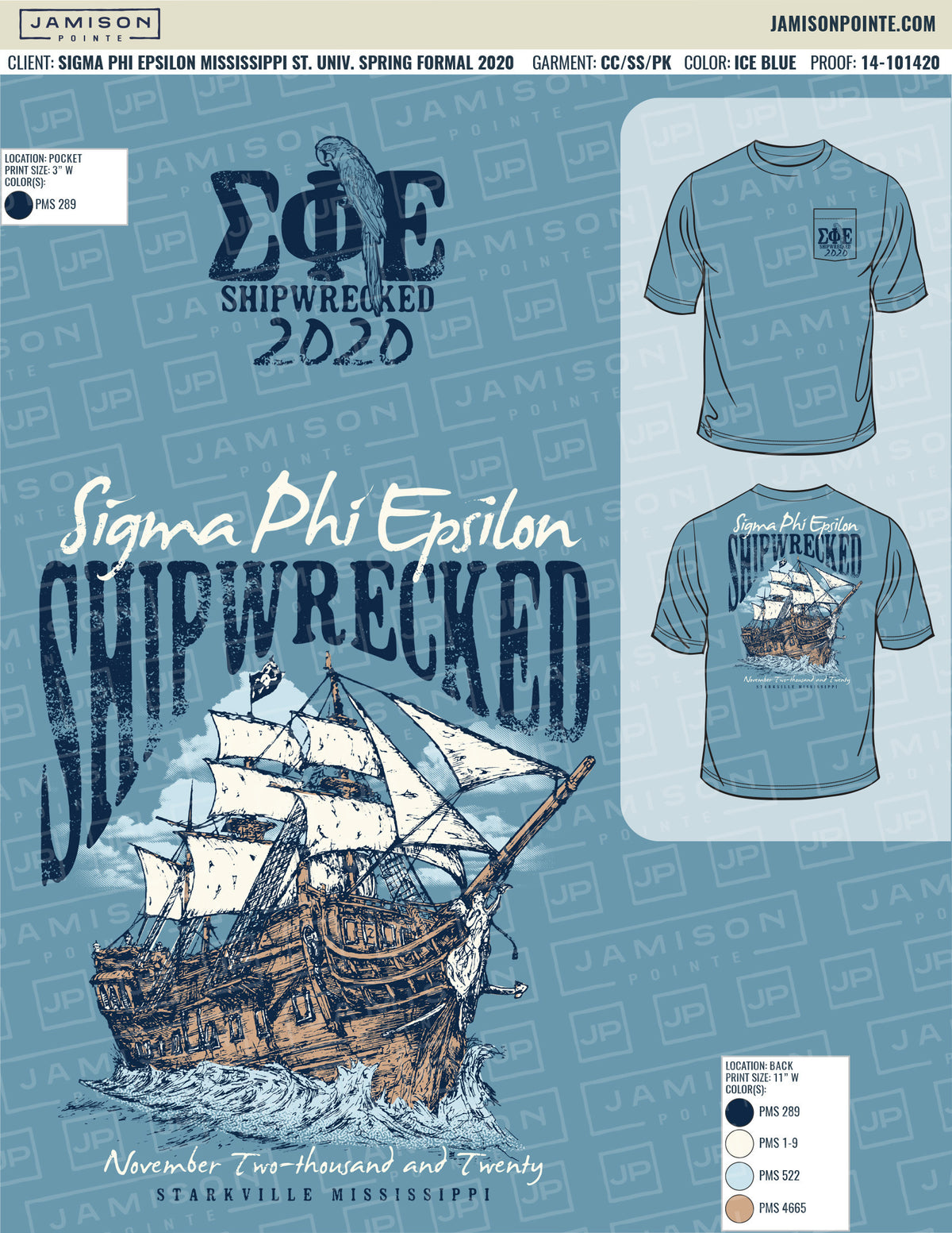 Sigma Phi Epsilon Mississippi State University Spring Formal T-Shirt