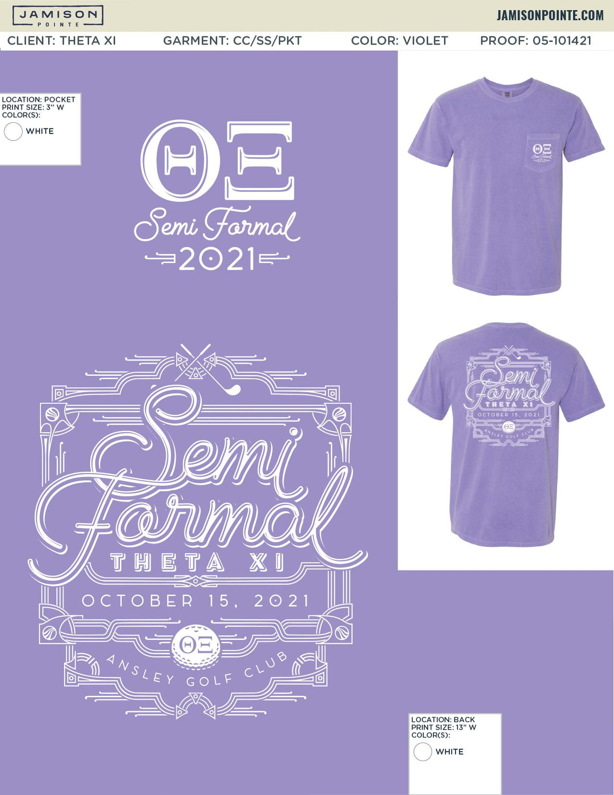Theta Xi Georgia Tech Semi Formal T-Shirt