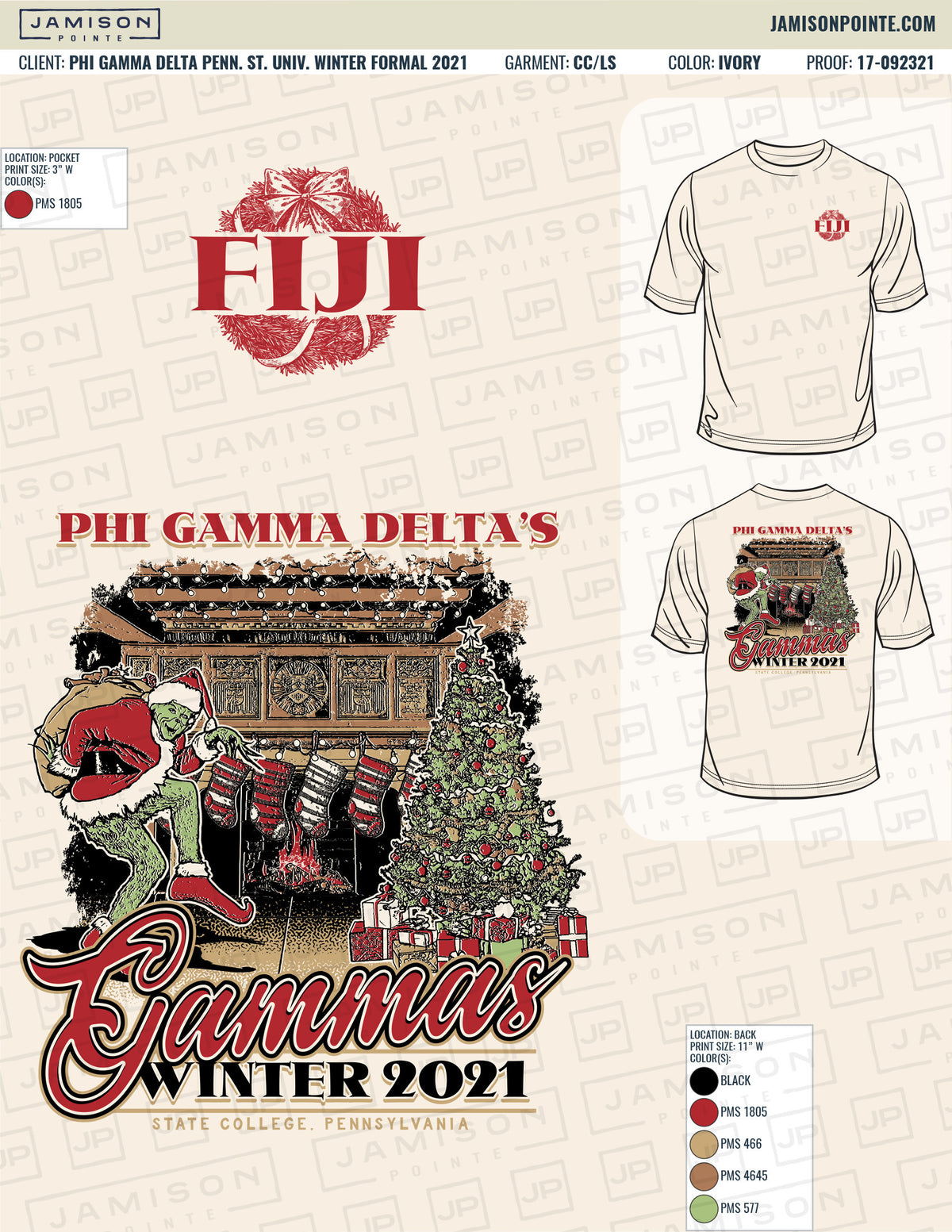 Phi Gamma Delta Pennsylvania State University Winter Formal T-Shirt