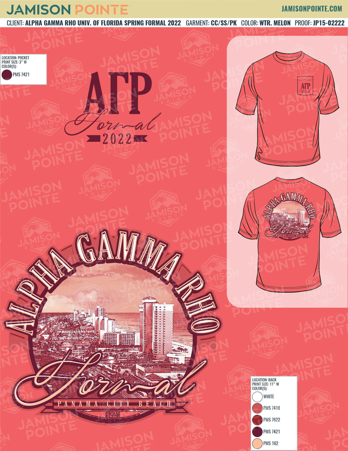 Alpha Gamma Rho University of Florida Spring Formal T-Shirt