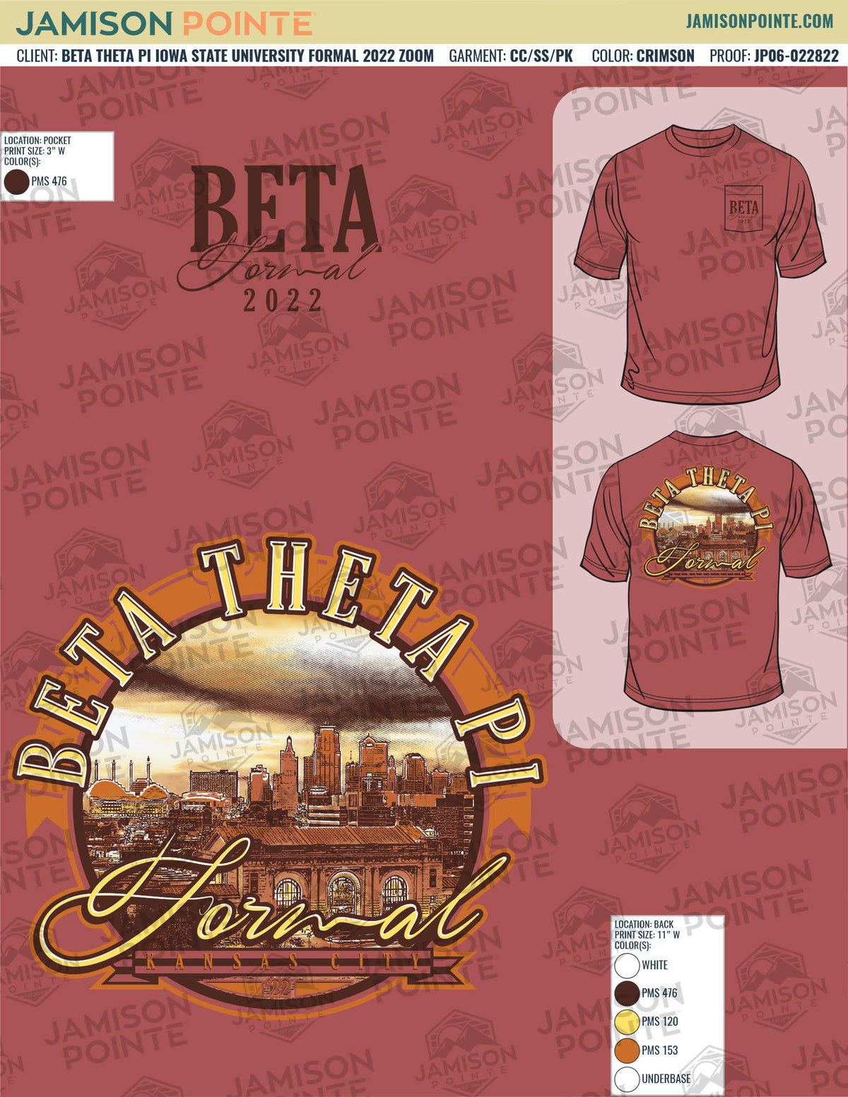 Beta Theta Pi Iowa State University Formal T-Shirt