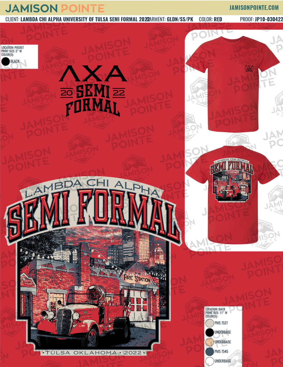 Lambda Chi Alpha University of Tulsa Semi Formal T-Shirt