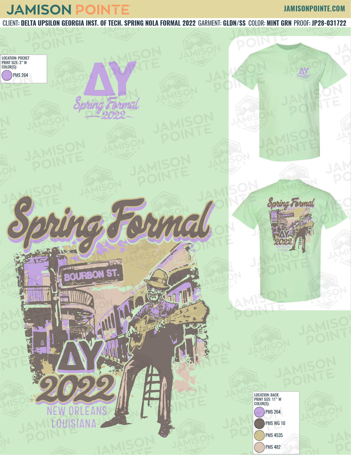 Delta Upsilon Georgia Institute of Technology Spring Nola Formal T-Shirt
