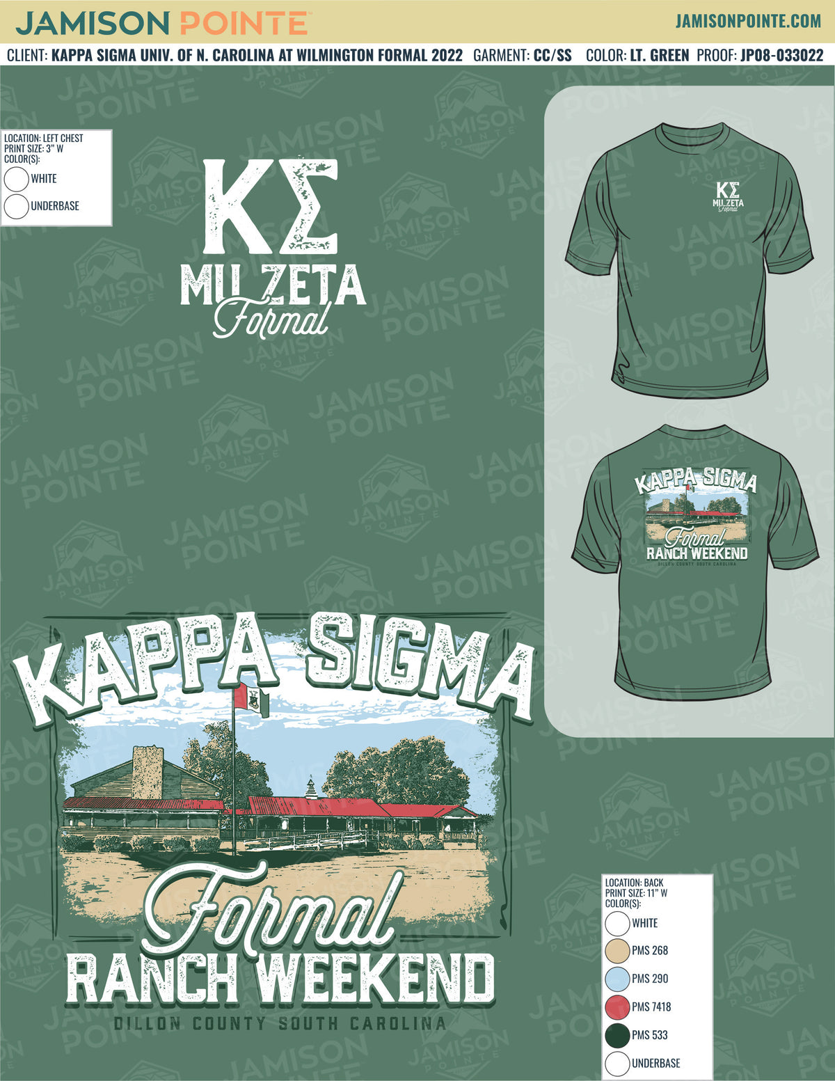 Kappa Sigma University of North Carolina at Wilmington Formal T-Shirt