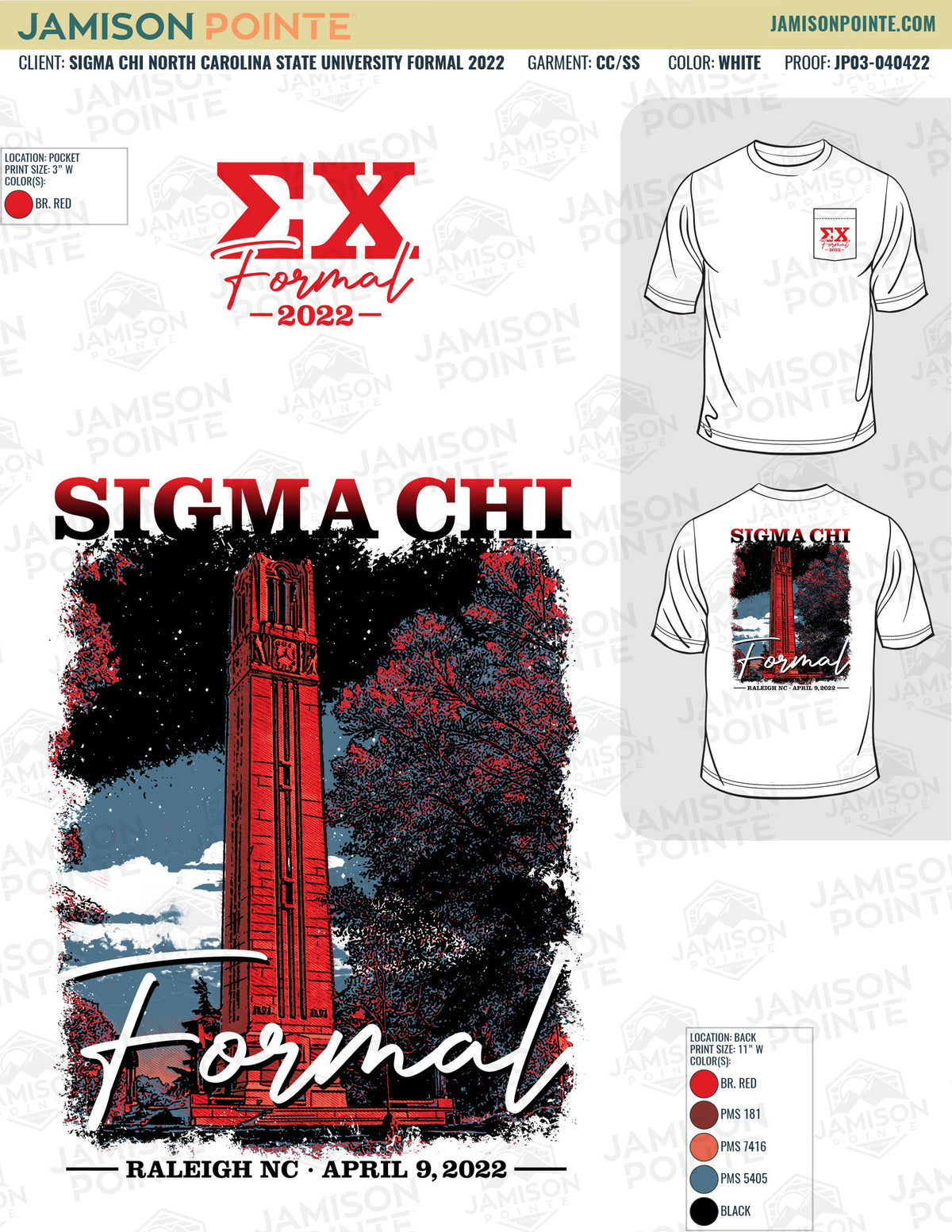 Sigma Chi North Carolina State University Formal T-Shirt