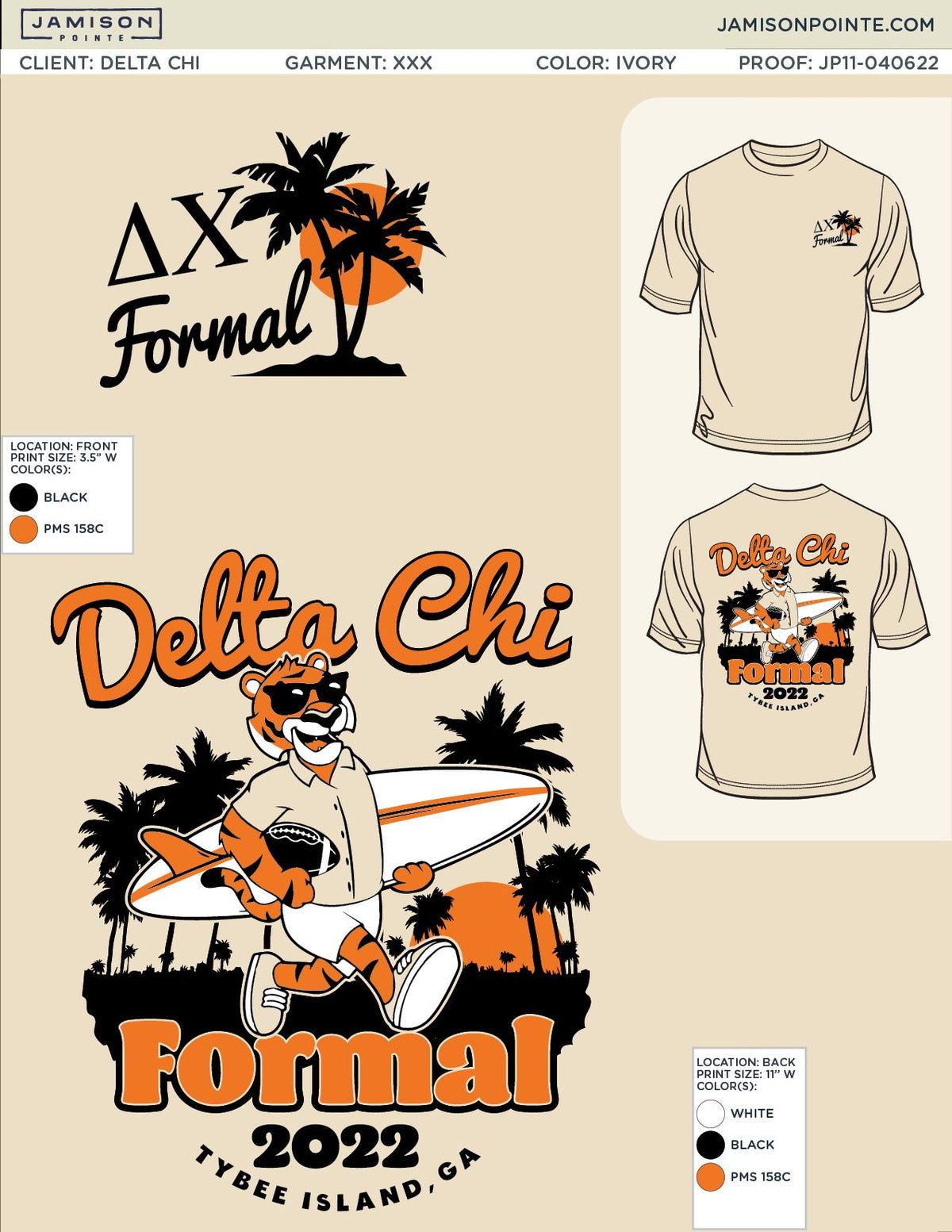 Delta Chi Clemson University Formal T-Shirt