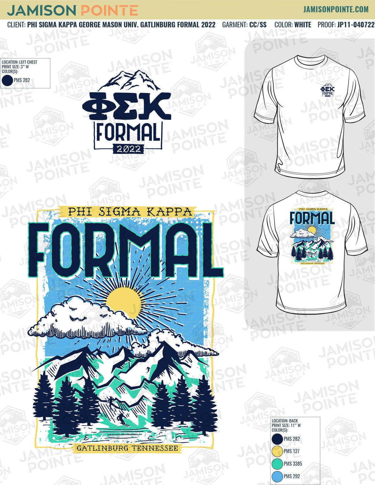 Phi Sigma Kappa George Mason University Gatlinburg Formal T-Shirt