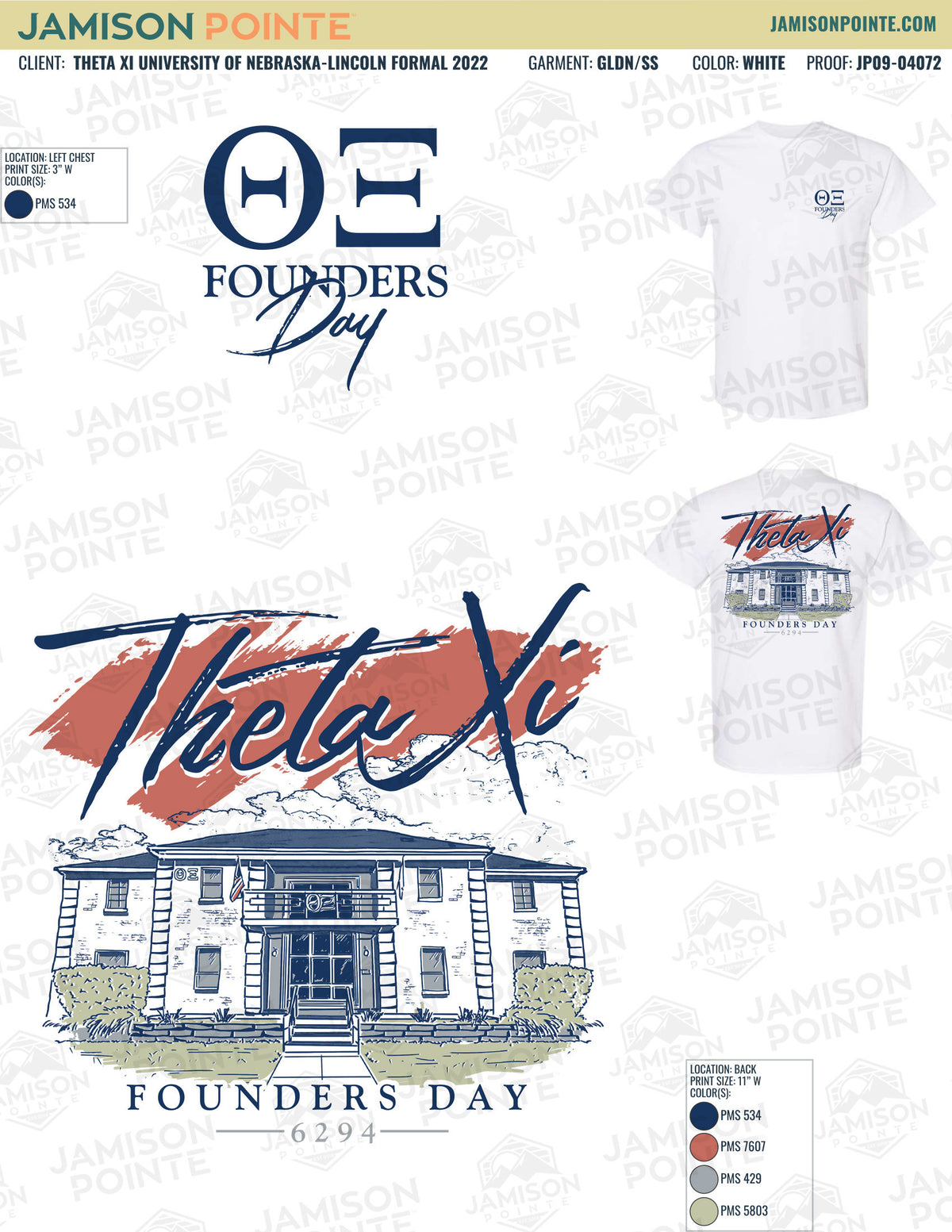 Theta Xi University of Nebraska-Lincoln Formal T-Shirt