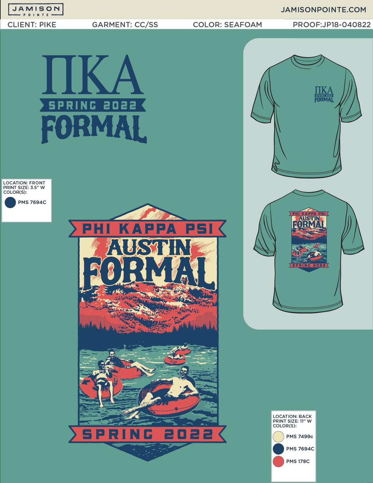 Phi Kappa Psi Texas Tech University Austin Formal T-Shirt