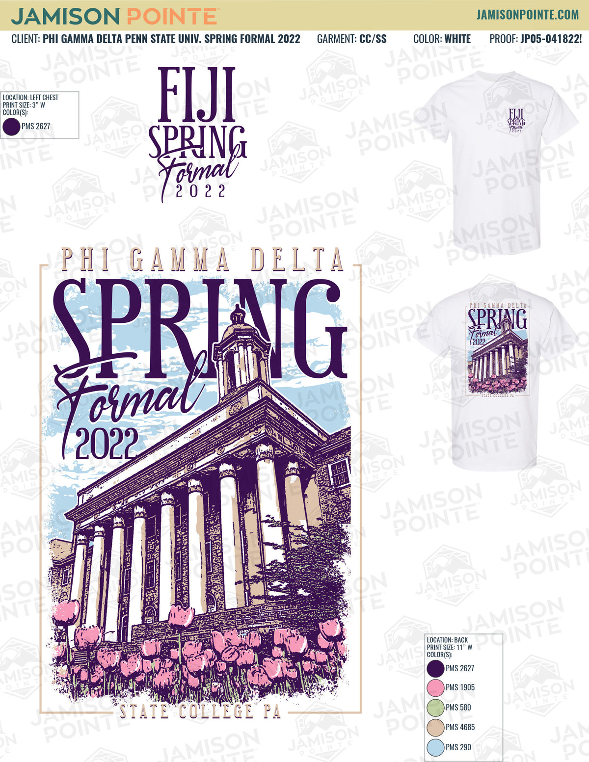 Phi Gamma Delta Penn State University Spring Formal T-Shirt