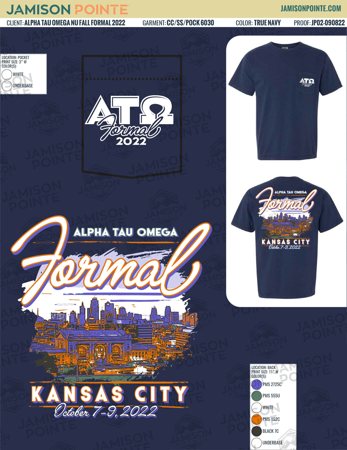 Alpha Tau Omega University of Nebraska-Lincoln Fall Formal T-Shirt