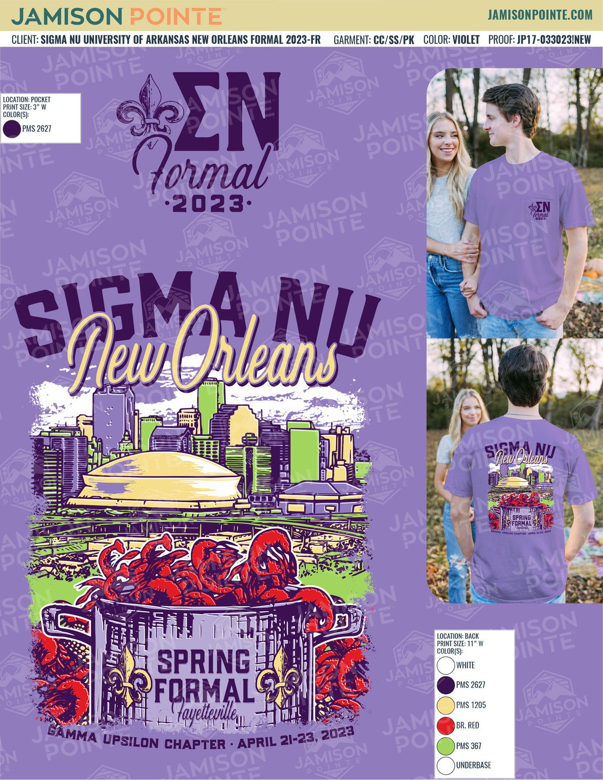 Sigma Nu University of Arkansas Orleans Formal T-Shirt