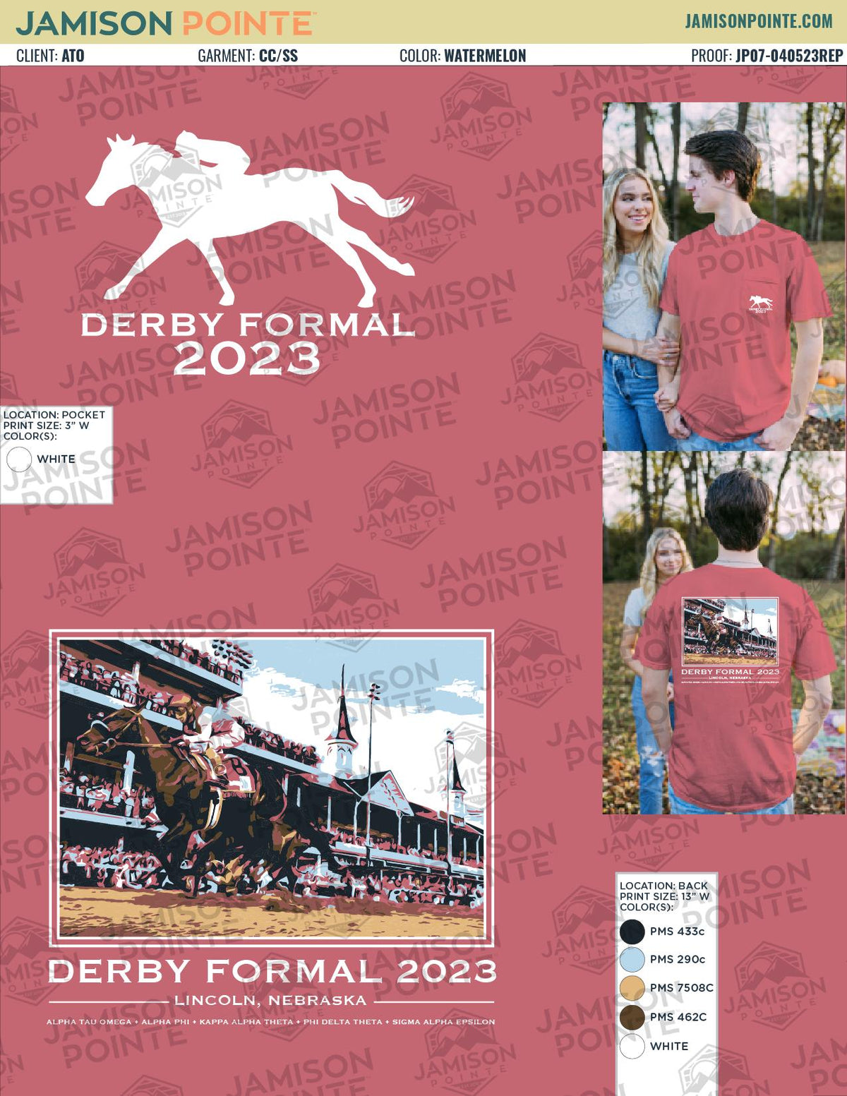 Alpha Tau Omega University of Nebraska Derby Formal T-Shirt