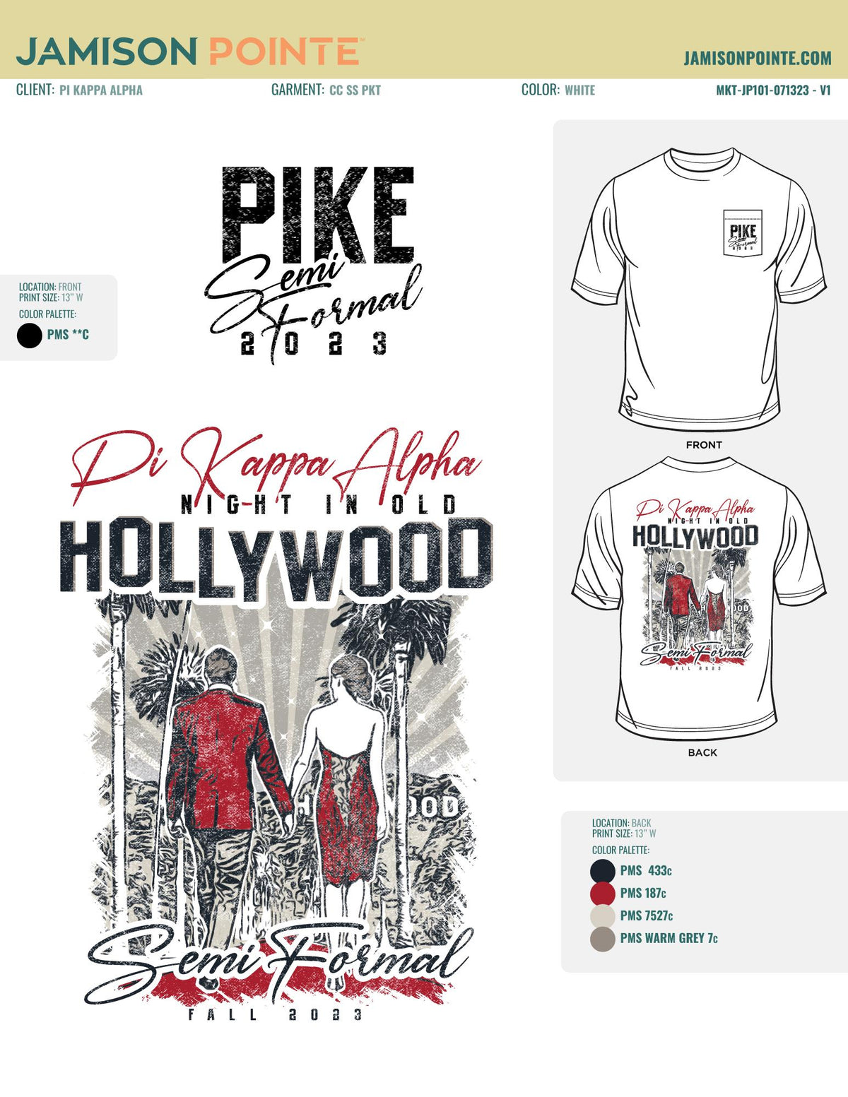 Pi Kappa Alpha Hollywood Formal T-Shirt