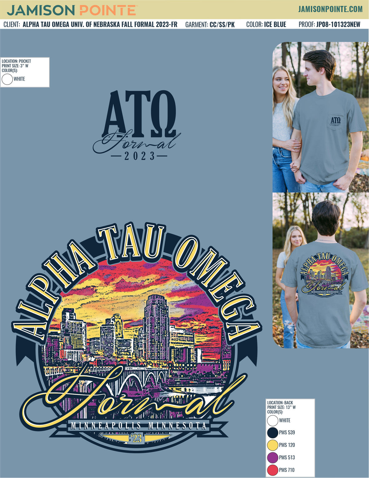 Alpha Tau Omega University of Nebraska Fall Formal T-Shirt