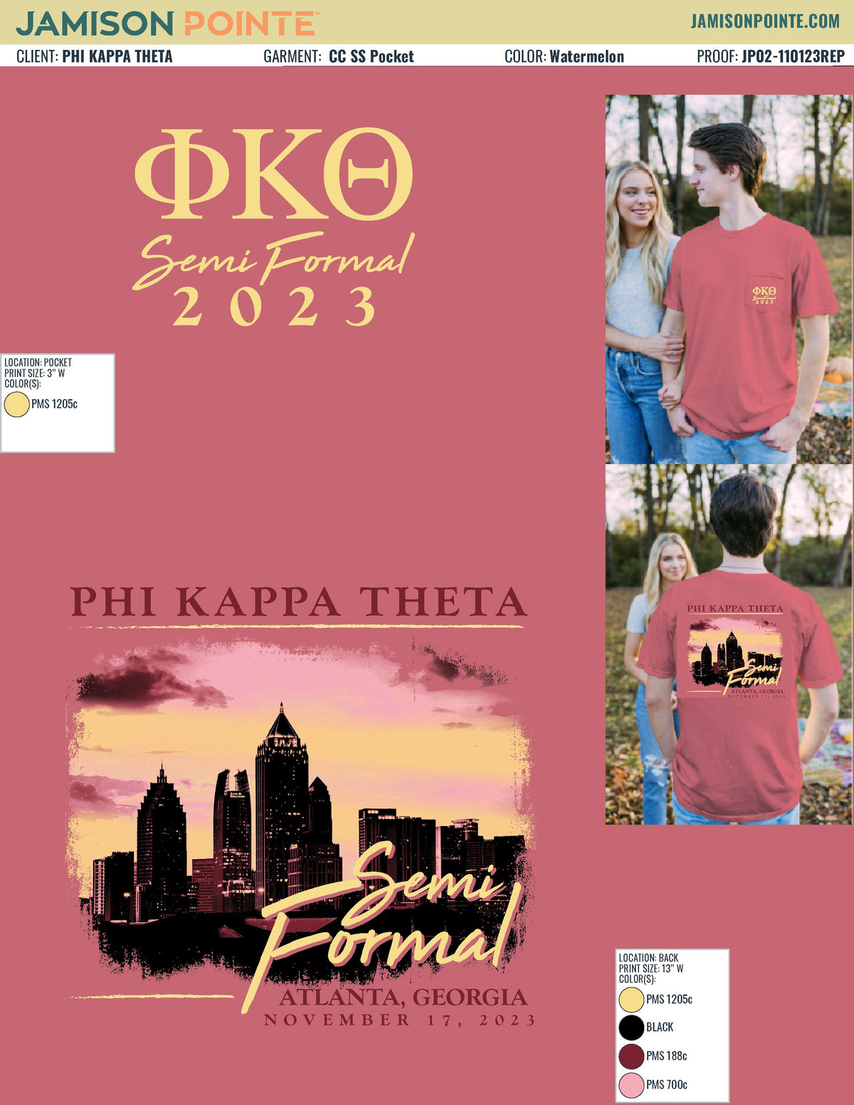 Phi Kappa Theta Georgia Tech University Semi Formal T-Shirt