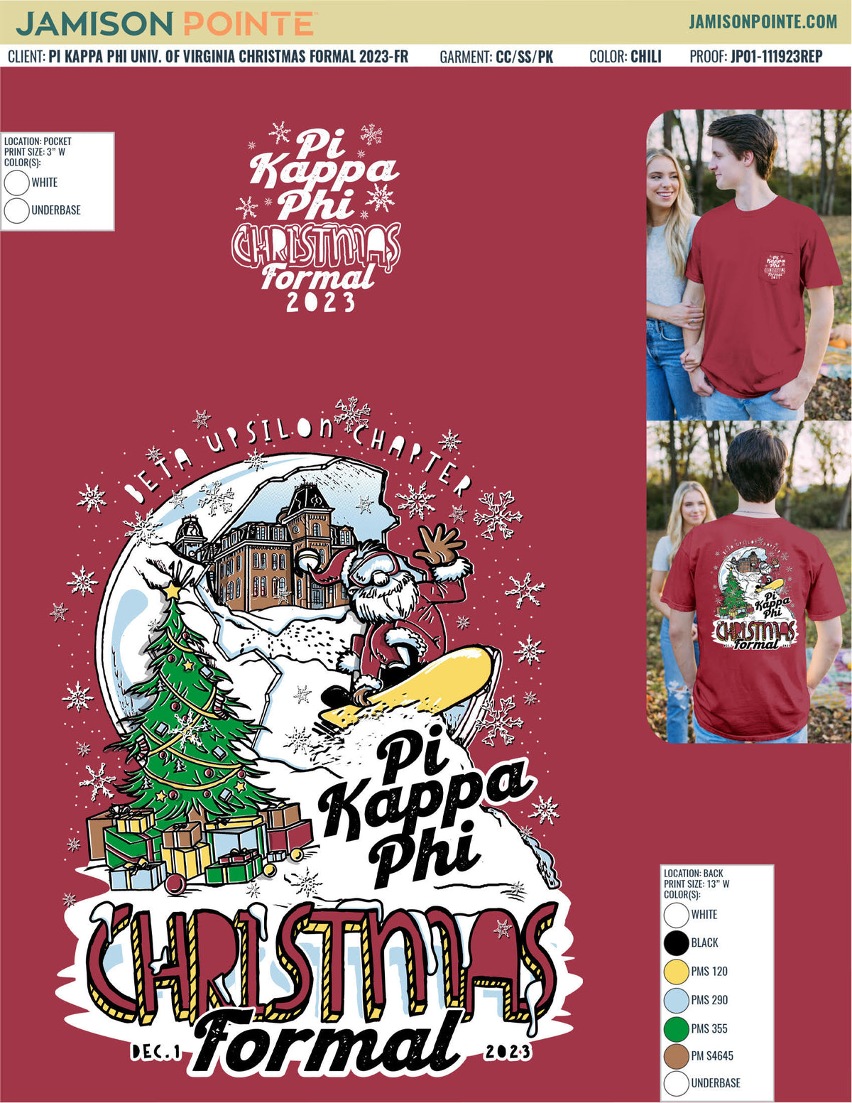 Pi Kappa Phi University of Virginia Christmas Formal T-Shirt