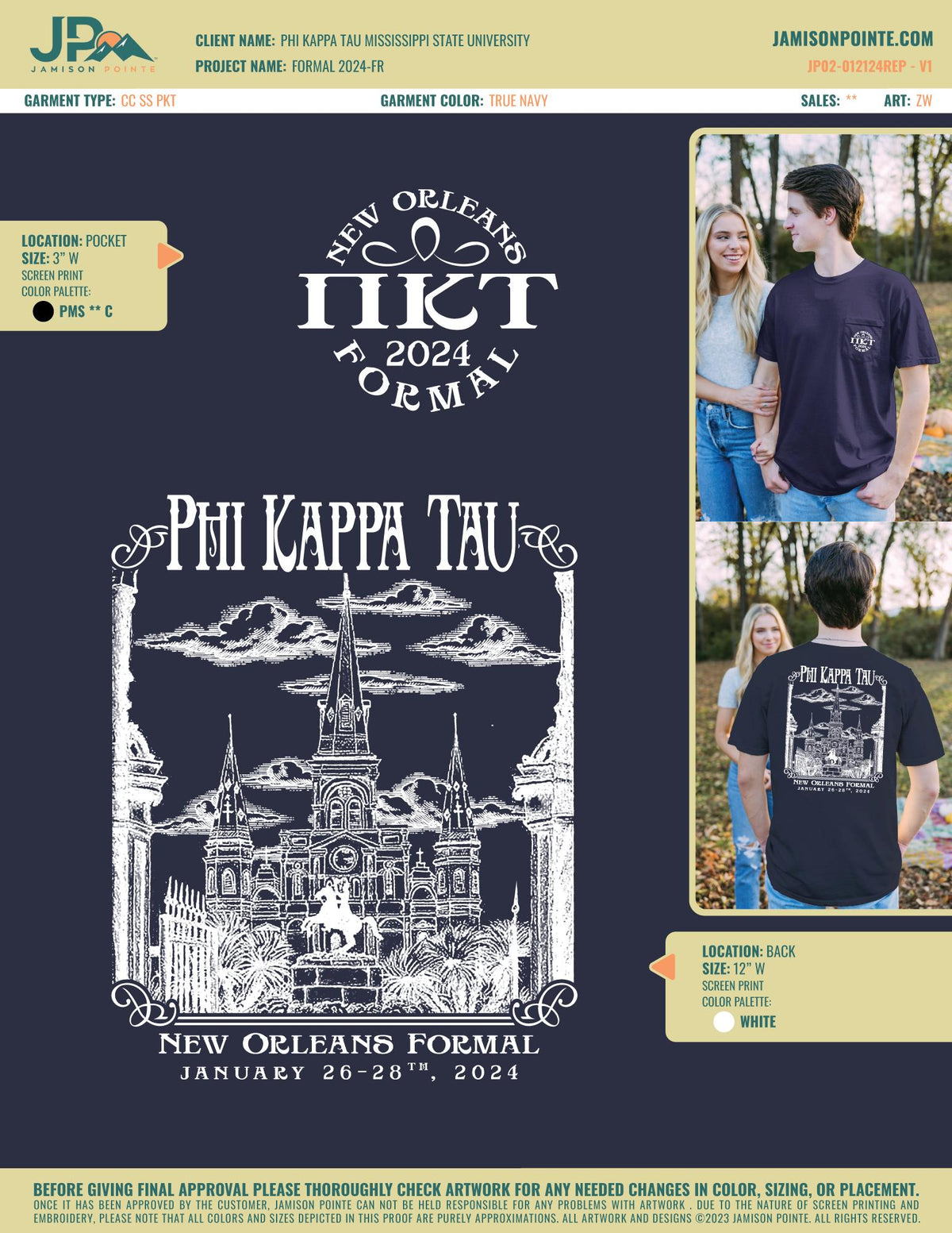 Phi Kappa Tau Mississippi State University Formal T-Shirt
