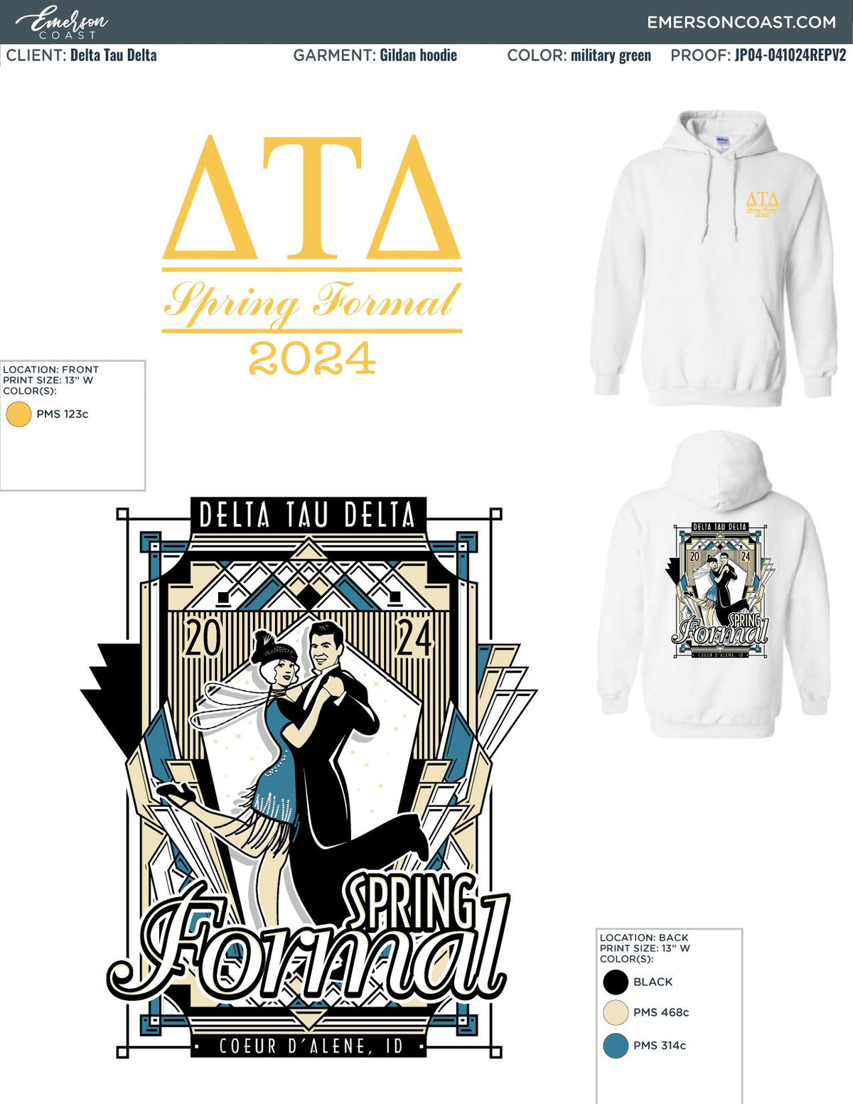 Delta Tau Delta Washington State University Formal Hoodies